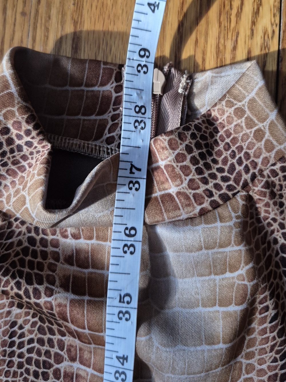 Faux Snake Textured Bodycon Dress Set in Rich Copper XS - Picture 6 of 6
